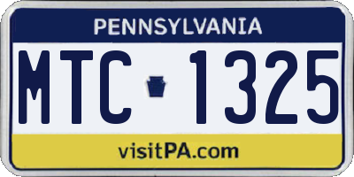 PA license plate MTC1325