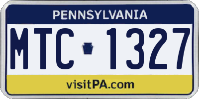 PA license plate MTC1327