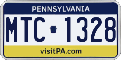 PA license plate MTC1328