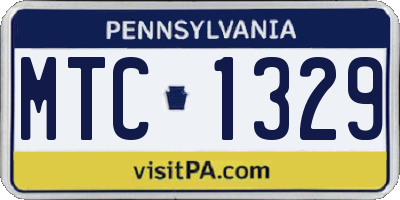 PA license plate MTC1329