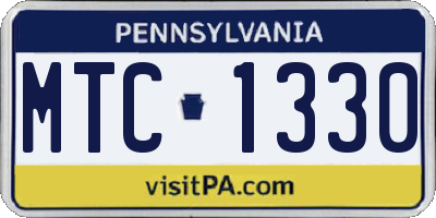 PA license plate MTC1330
