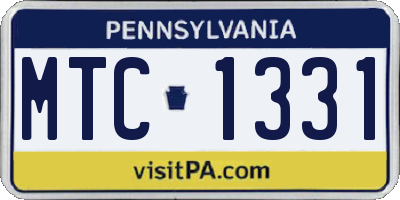 PA license plate MTC1331