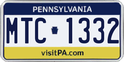 PA license plate MTC1332