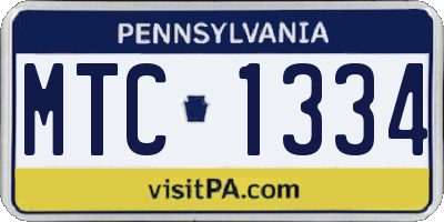 PA license plate MTC1334
