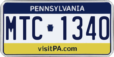 PA license plate MTC1340