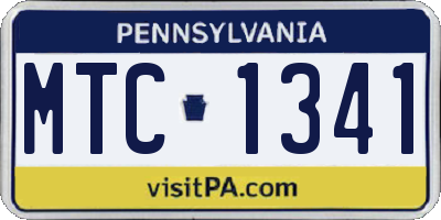 PA license plate MTC1341