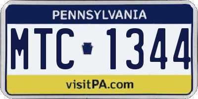 PA license plate MTC1344