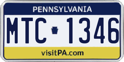 PA license plate MTC1346