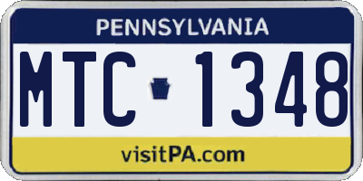 PA license plate MTC1348