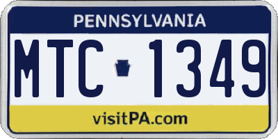 PA license plate MTC1349