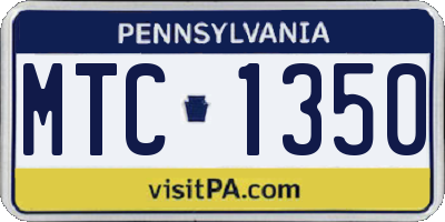 PA license plate MTC1350