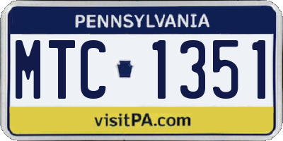 PA license plate MTC1351