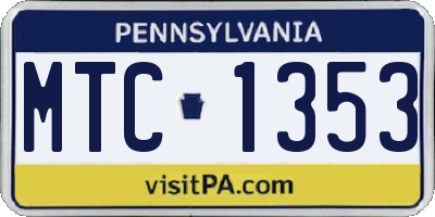 PA license plate MTC1353