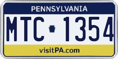 PA license plate MTC1354