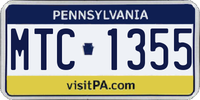 PA license plate MTC1355