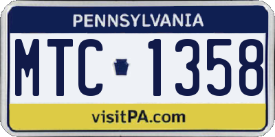 PA license plate MTC1358