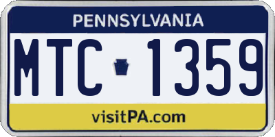 PA license plate MTC1359