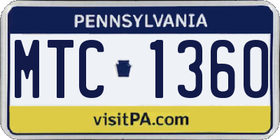 PA license plate MTC1360
