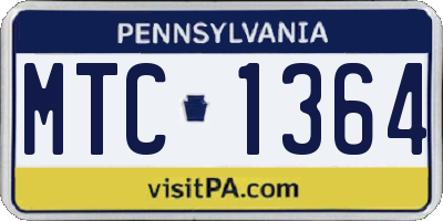 PA license plate MTC1364