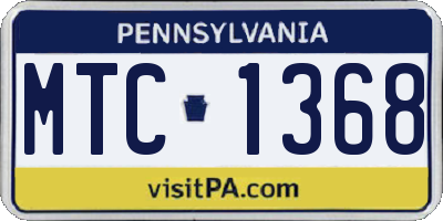 PA license plate MTC1368