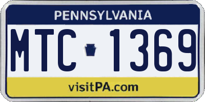 PA license plate MTC1369
