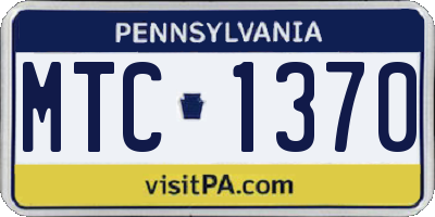 PA license plate MTC1370