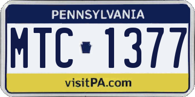 PA license plate MTC1377