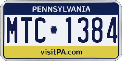 PA license plate MTC1384