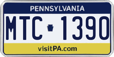 PA license plate MTC1390