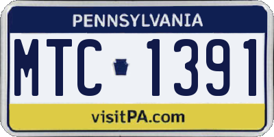PA license plate MTC1391