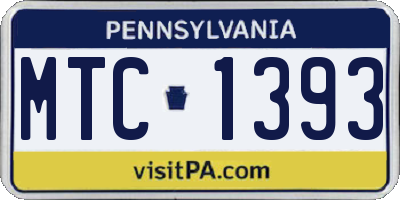 PA license plate MTC1393