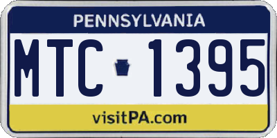 PA license plate MTC1395