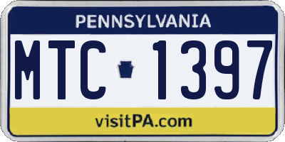 PA license plate MTC1397