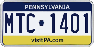 PA license plate MTC1401