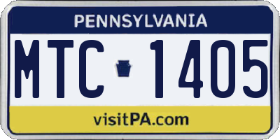PA license plate MTC1405