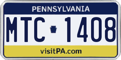 PA license plate MTC1408