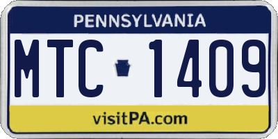 PA license plate MTC1409