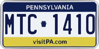 PA license plate MTC1410