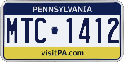 PA license plate MTC1412
