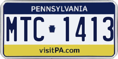 PA license plate MTC1413