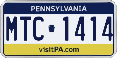 PA license plate MTC1414