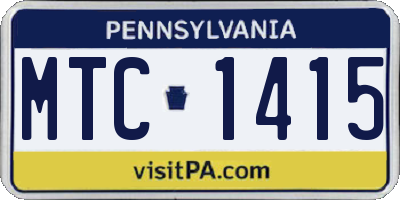 PA license plate MTC1415