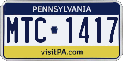 PA license plate MTC1417