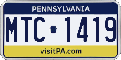 PA license plate MTC1419