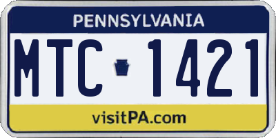 PA license plate MTC1421