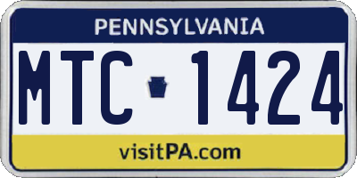 PA license plate MTC1424