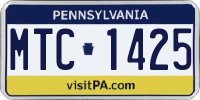 PA license plate MTC1425