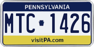 PA license plate MTC1426