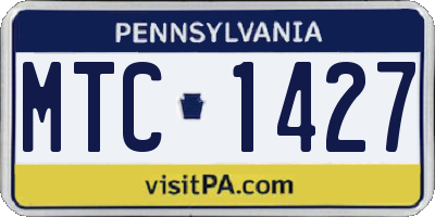 PA license plate MTC1427