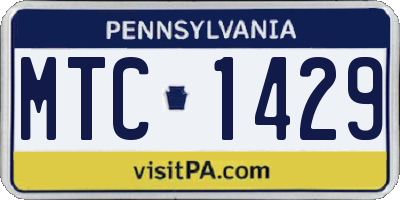 PA license plate MTC1429